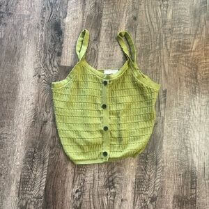 Olive Green Button-Up Camisole Top